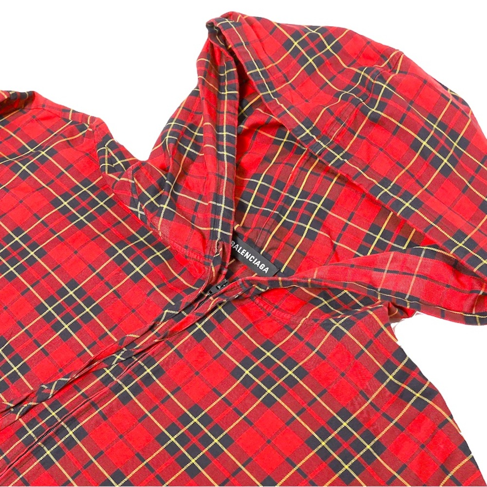 Balenciaga Hooded Flannel checker shirt (2018)